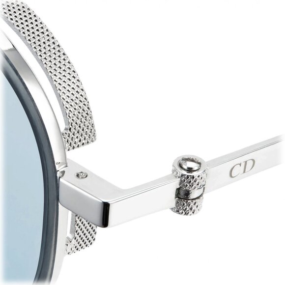 NEW DIOR SUNGLASSES, UNISEX SILVER BLUE EYEWEAR DIOR - Picture 3 of 5